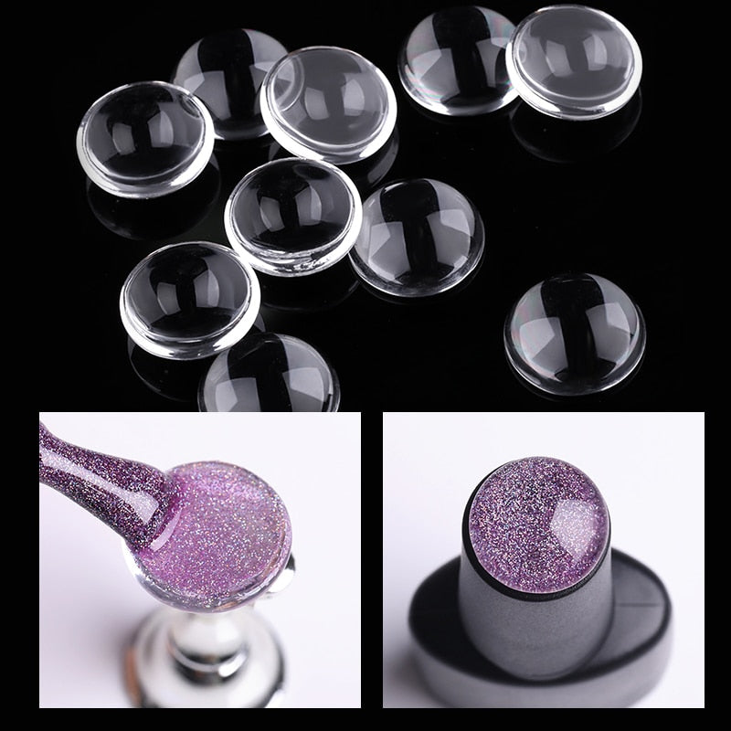 Color Label Stickers for Gel Nail Polish - Round Transparent Adhesive Button Color