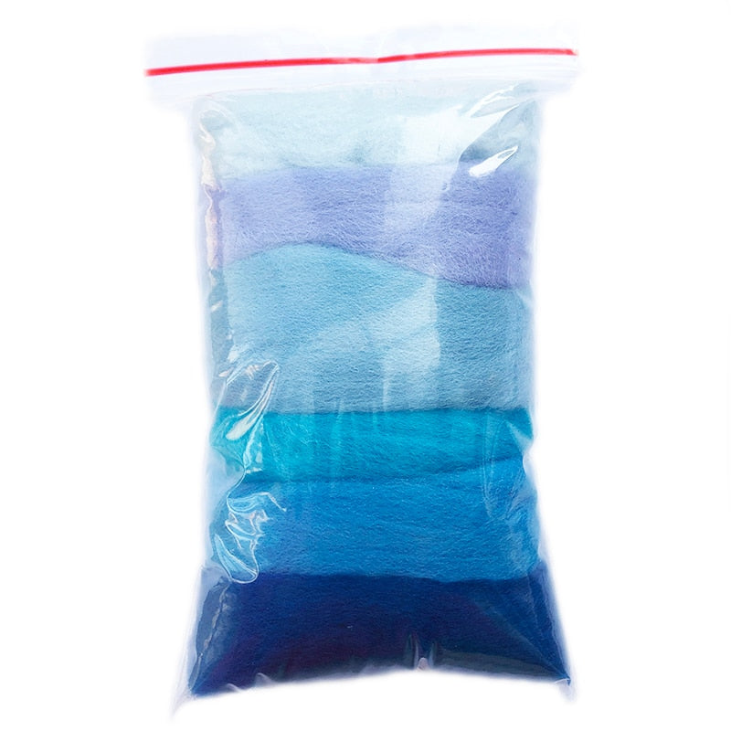 Needle Craft Felting Starter Roving Wool - Color Gradient Wool Felt Tool