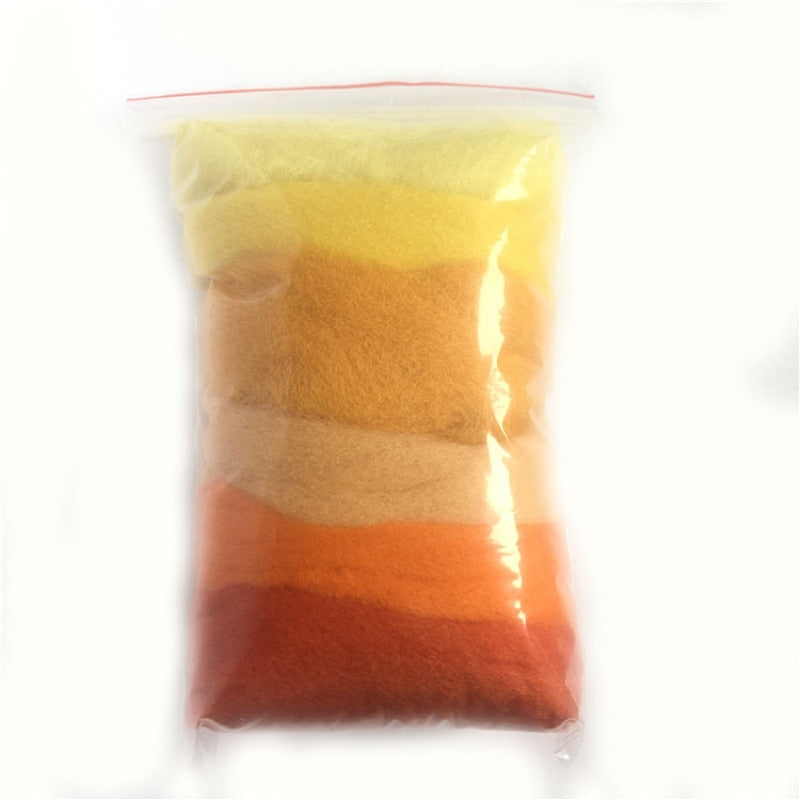 Needle Craft Felting Starter Roving Wool - Color Gradient Wool Felt Tool