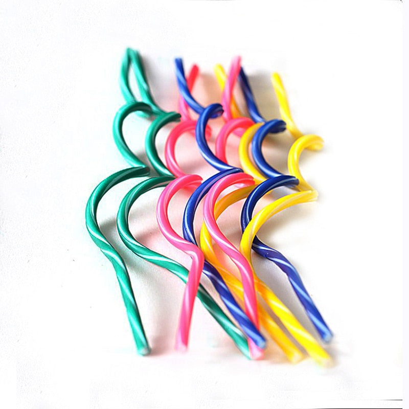 8 Pcs/lot Colored Curving Cake Candle - Safe Flames Kids Birthday Party Candles