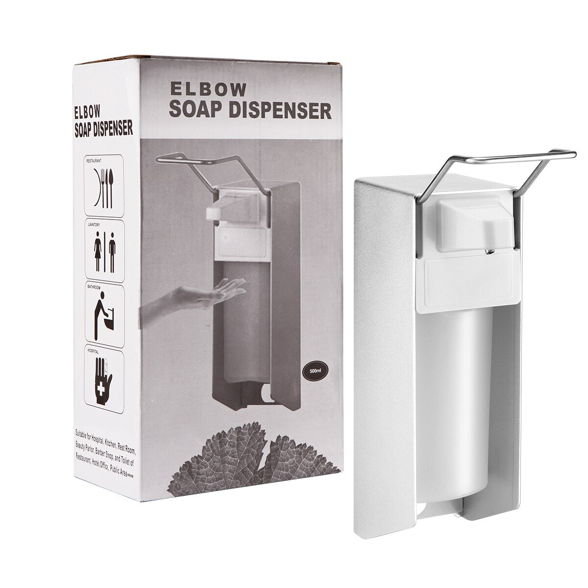 Wall Mount Soap, Sanitizer, Lotion Dispenser with Manual Pump for Bathrooms and Hospitals