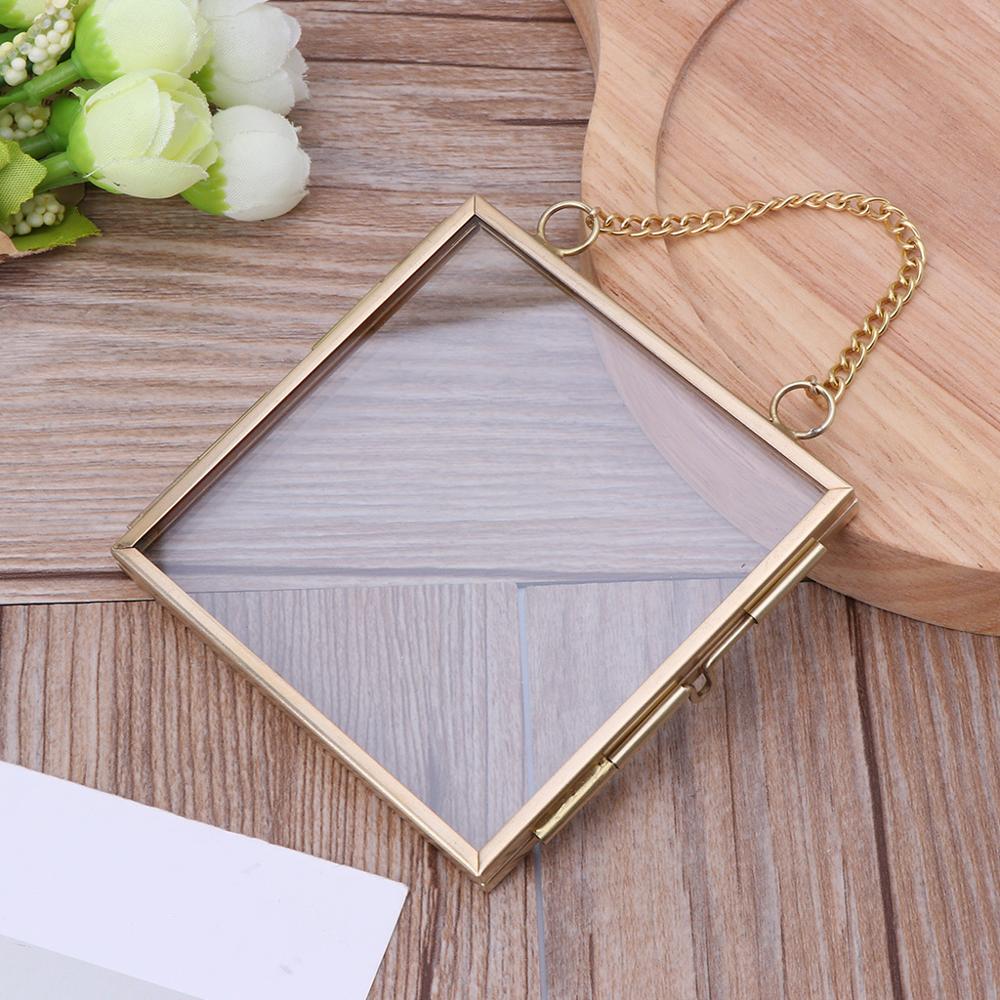 Vintage Style Bronze Glass Metal Picture Frame - Free Holder Hanging Antique Picture Frames