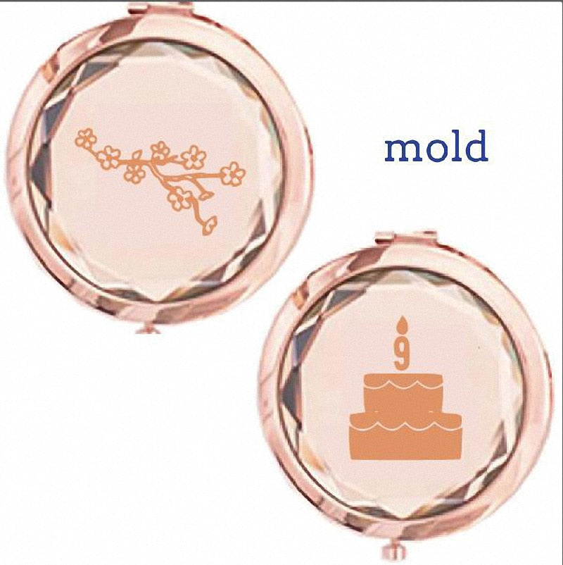 Rose Gold Crystal Compact Makeup Mirror