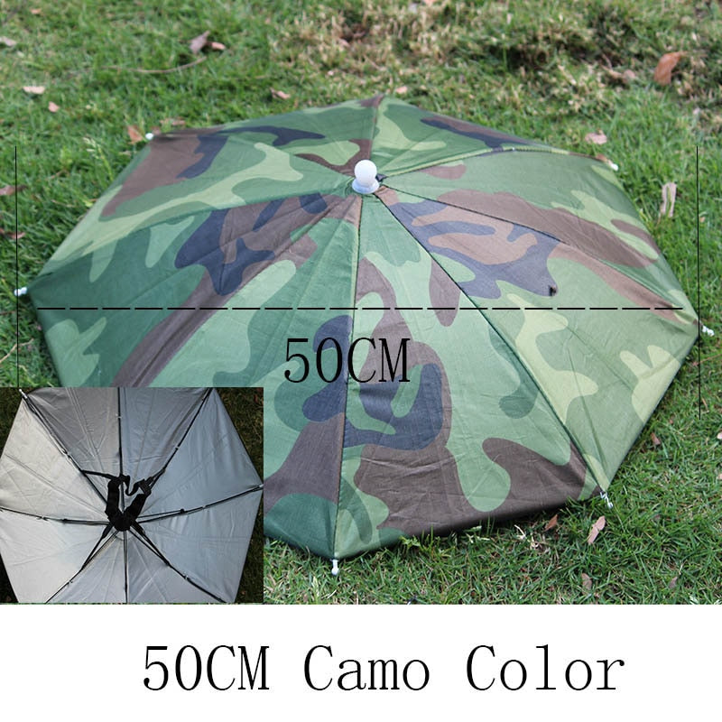Sunny and Rainy Umbrella, Hands Free Rainbow Folding & Waterproof Multicolor Hat