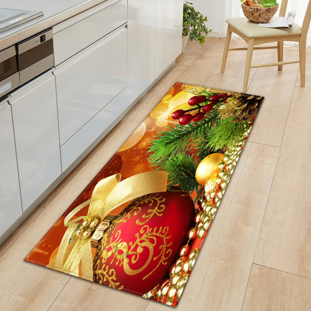 Modern 3D Pattern Long Strip Kitchen Mat - Home Floor Decoration Living Room Carpet, Bathroom Non-Slip Rug