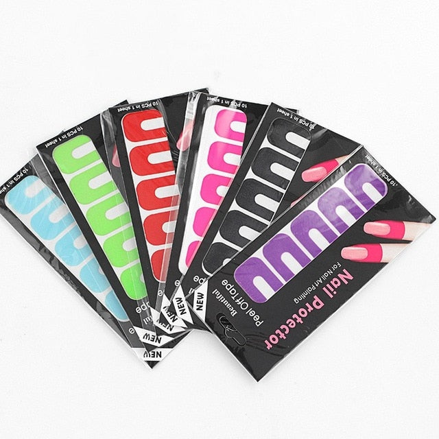 Anti-splash Creative U Shaped Nails Protection Fingerprint Stickers And Stripping Tape
