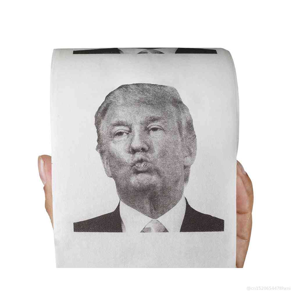 Trump Pout, Smile Toilet Paper Prank - 1 Roll 80 Sheets 2 Layers