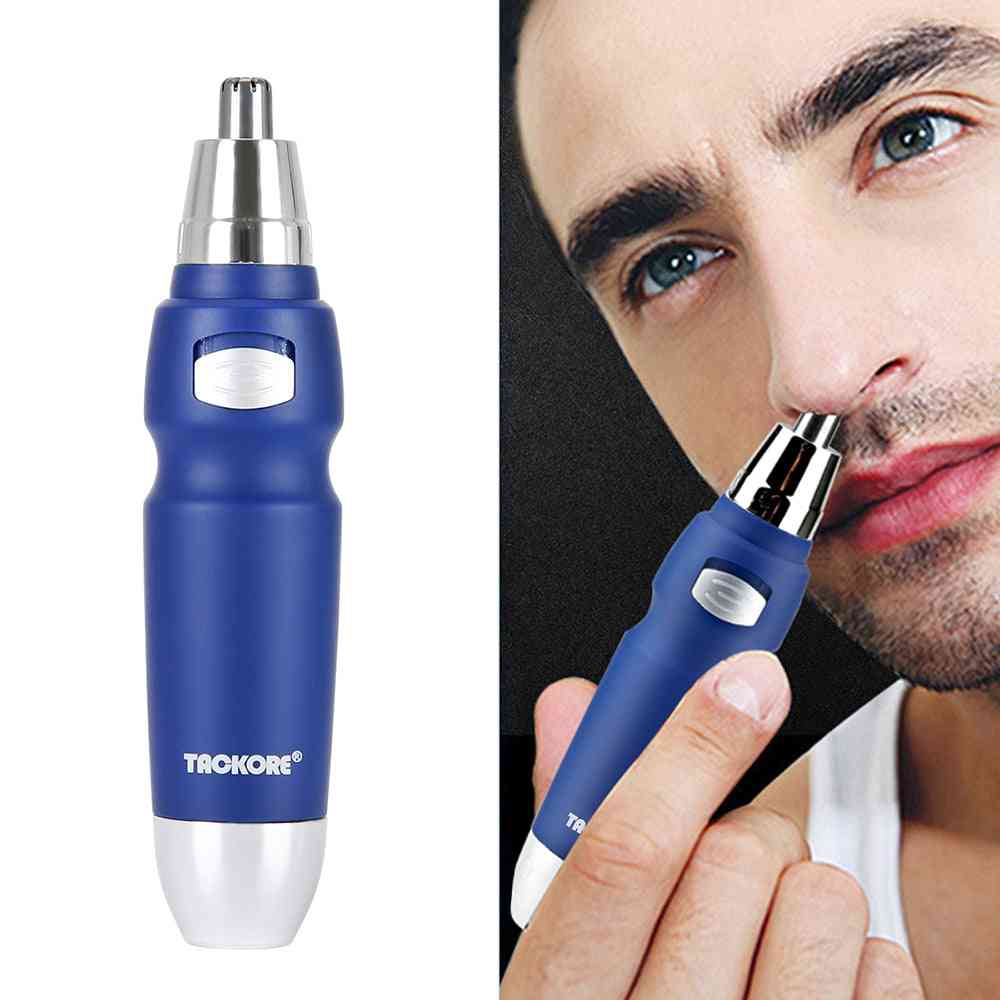 Elektryczny trymer do nosa dla mężczyzn, golenie, golenie, maszynka do golenia, czyszczenie brody - niebieski