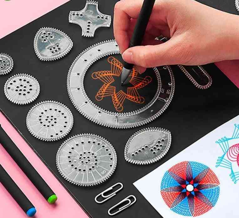 Spirograph Drawing Set - Interlocking Gears, Wheels, Painting Drawing, Creative Educational Toy