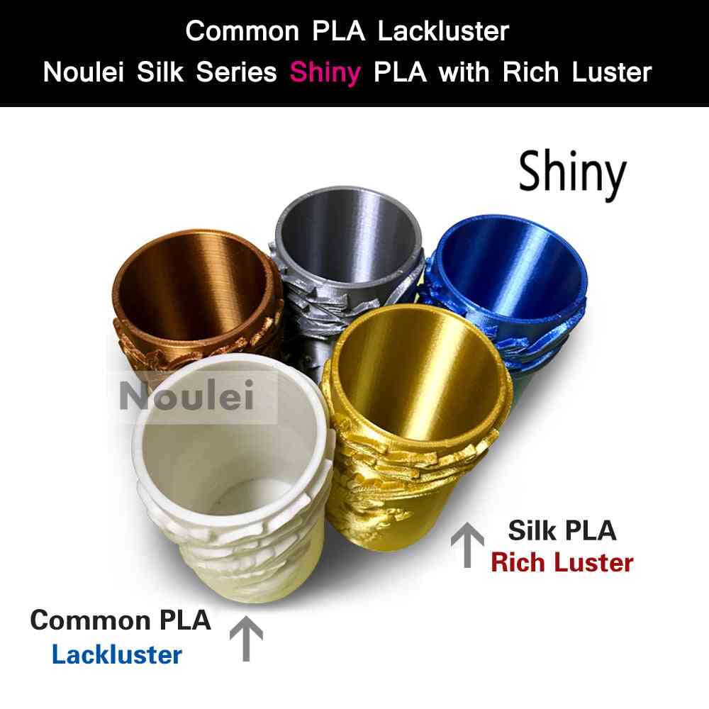 3d-printer filament silke 1,75 1 kg pla - silkeagtigt glansmetal - materialer kan lide guld, kobber + mere