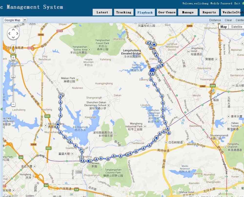 Tracker GPS auto cu link Google, urmărire în timp real