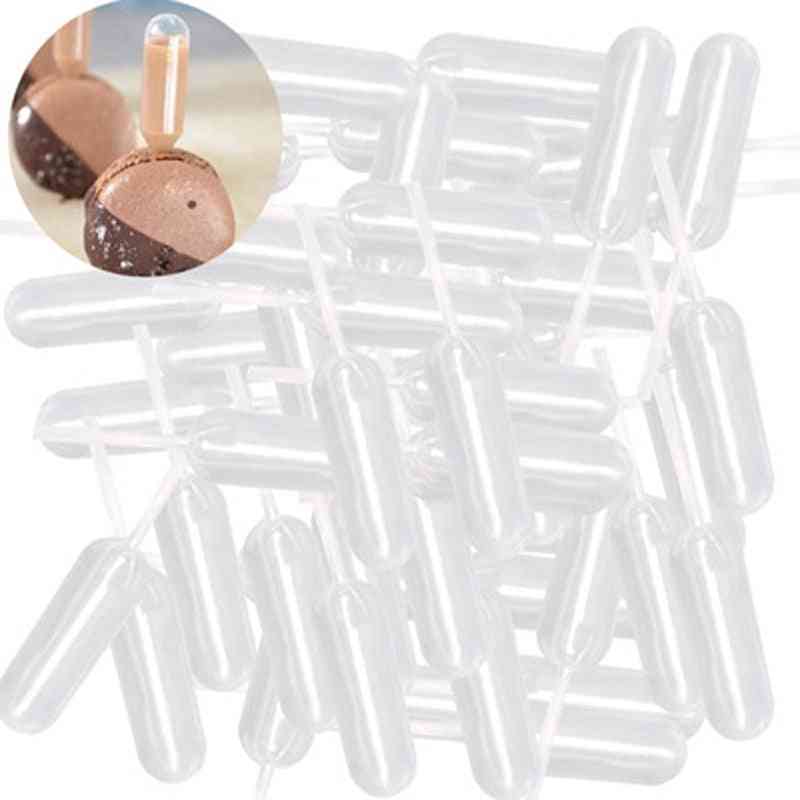50 Pcs/pack Disposable Injector For Cupcake, Ice Cream, Jelly , Milkshake Straw Dropper