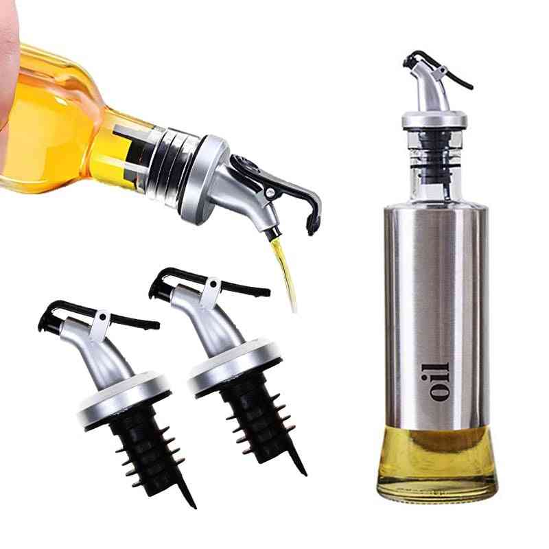 Stainless Steel Oil And Vinegar Cruet Dispenser - Wine Pourers With Drip-free Spouts