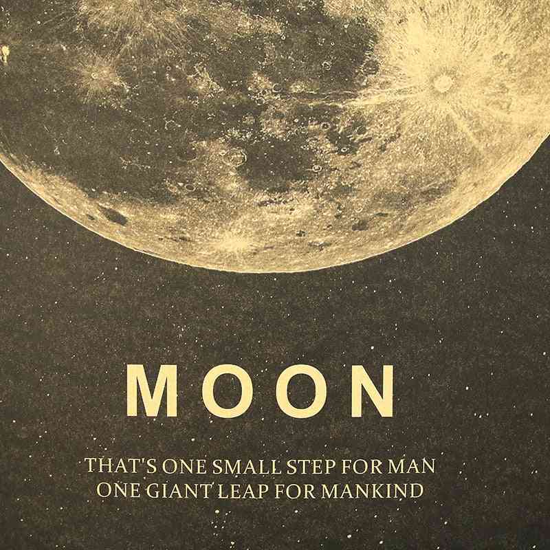 Hold klasszikus poszter nagyszerű lépés az emberek számára nátronpapír vintage stílusú falimatrica 51x36cm
