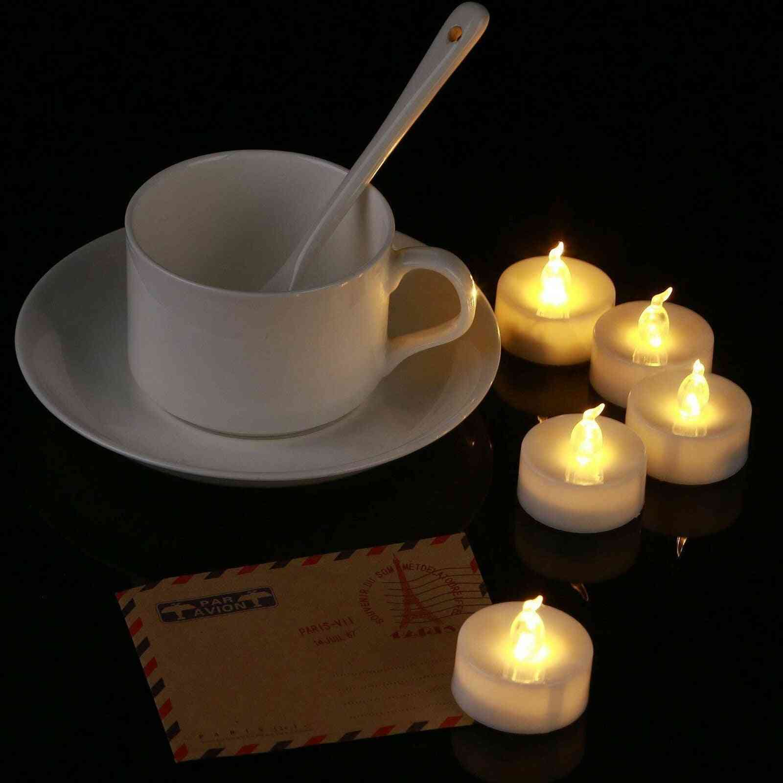 12 Stück batteriebetriebene LED-Teelichter Kerzen flammenlos - flackerndes Unkraut Dekor