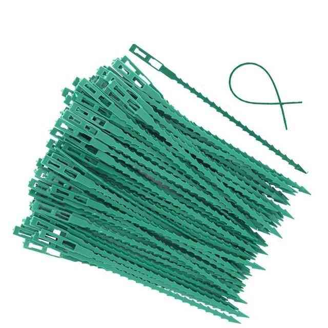 50/30 stuks visgraat uitloper groen landschap - herbruikbare tuin plastic plantenriem, stropdas tuin visgraatband - 50 stuks 13cm