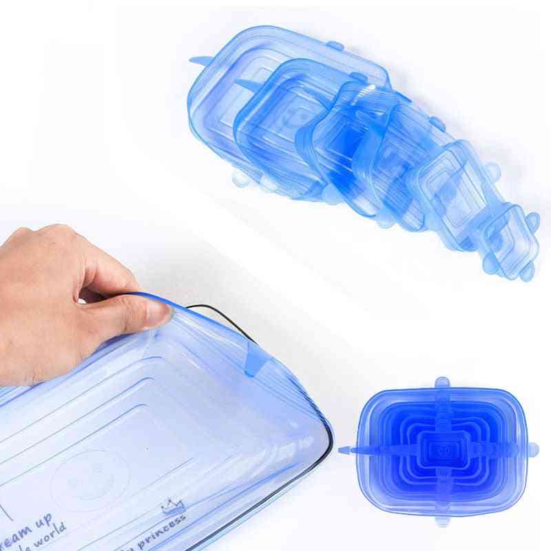 6pcs Reusable Silicone Stretch Lids - Universal Food Wrap Cover