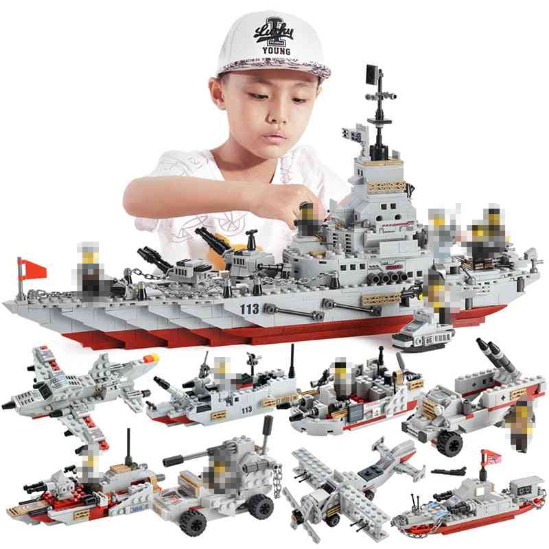 1000+ stk militær krigsskip marineflyfigurer - byggesteiner LEGO - C0139 Ingen boks