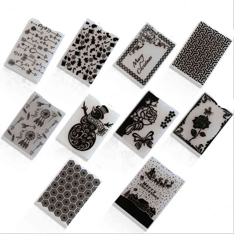Plastic Embossing Folder Stencils Template Paper Card Fondant Cake Scrapbooking