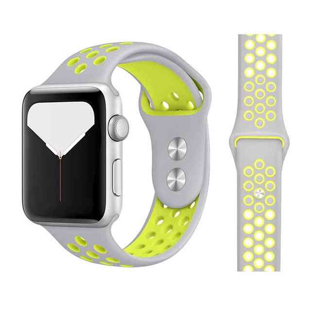 Nueva banda deportiva de silicona transpirable para apple watch 5 4 3 2 1 42mm 38mm también para iwatch 5 4 3 40mm 44mm