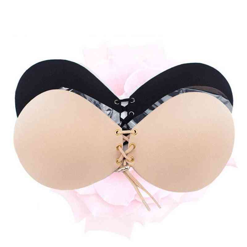 Women Self Adhesive Strapless Backless Invisible Bra - Stick Gel Silicone Push Up