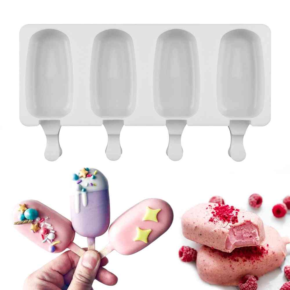 Silicone Ice Cream Popsicle Molds Diy Homemade Dessert - Ice Pop Maker Mould With Sticks