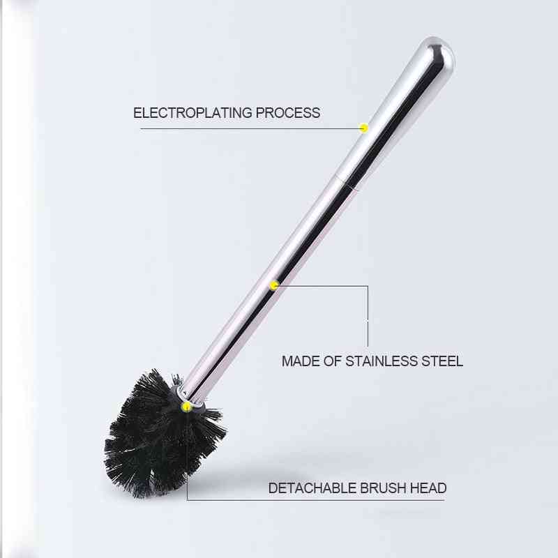 Stainless Steel - Long Handle, Floor Standing, Punch Free Toilet Brush