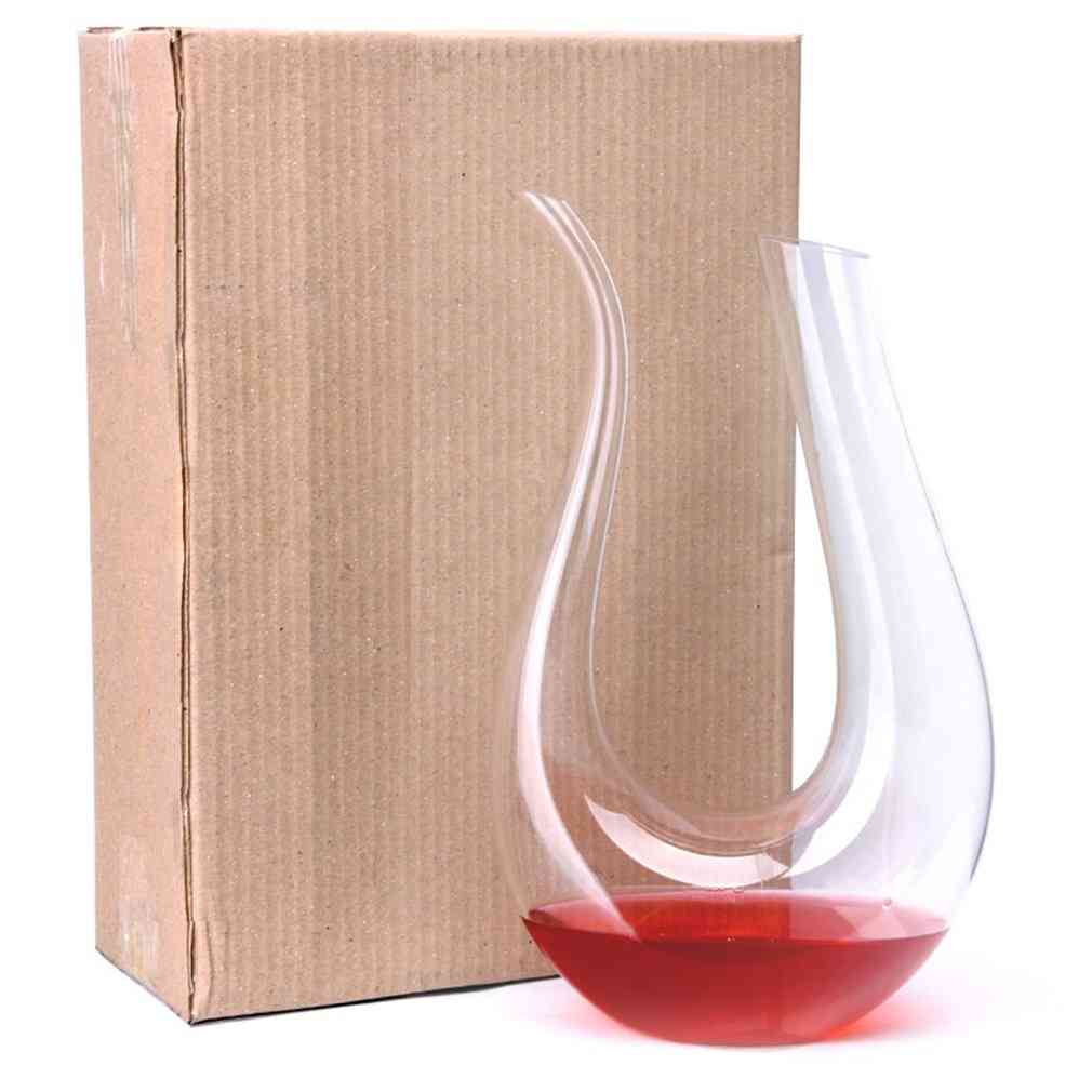 Crystal Clear Glass U Shaped Wine Pourer Container