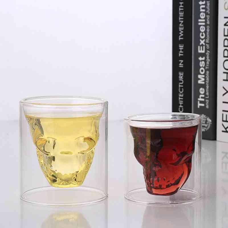 Novelty Cups Double Wall Skull Skeleton Glasses