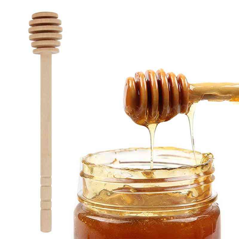 1 stuks honingdipper, houten, roerstokje, mini bijen honingdipper muddler roerder honingpot mengstok - 8cm
