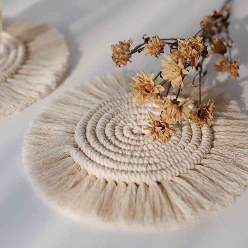 Mantel de algodón puro hecho a mano - tapetes aislantes antideslizantes para mesa