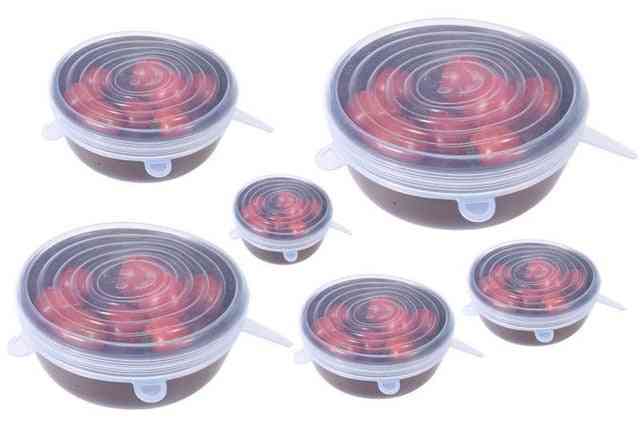 Silikone stretch låg universel silikone mad indpakning skål gryde låg silikone dækning pan madlavning