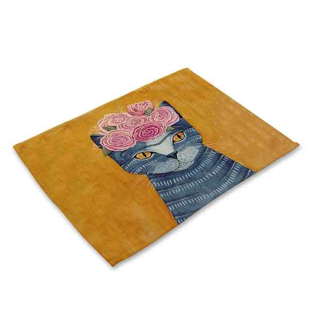 подложки за маса за хранене - сладък котешки анимационен подложка за животни творчески отпечатан термоустойчив