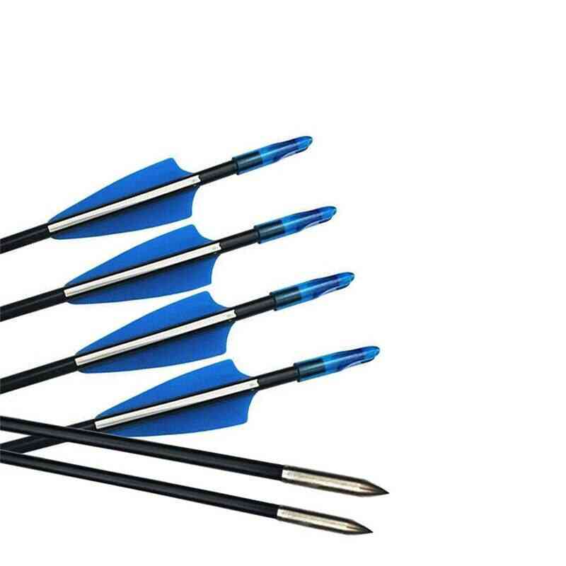 Fiberglass Arrow Kits With Shield Feathers For Shooting Practice, Hunting Archery Accessories Darts