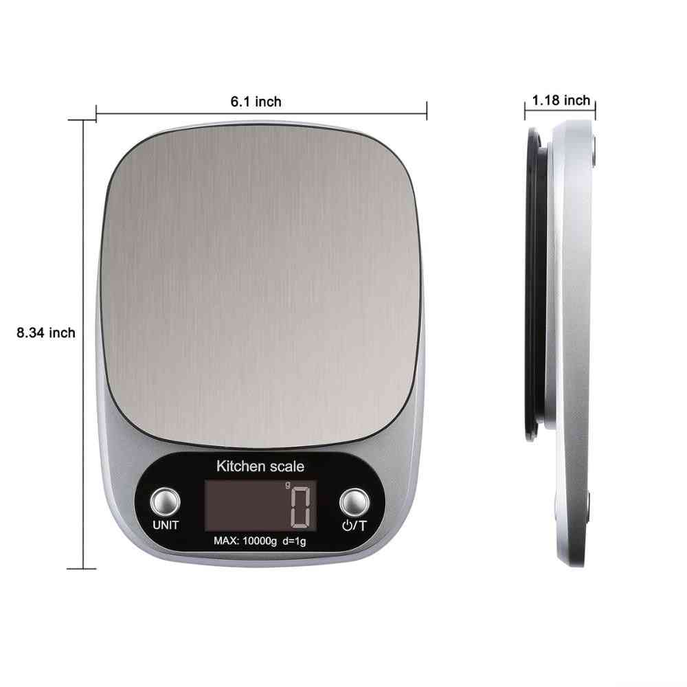 Digital Kitchen Food Weight Scales With Lcd Display And Stainless Steel Platform
