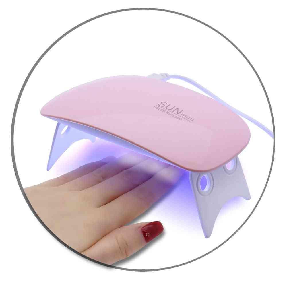 Uv Led Lamp With Portable Micro Usb Cable - Pink, White Nail Dryer Machine