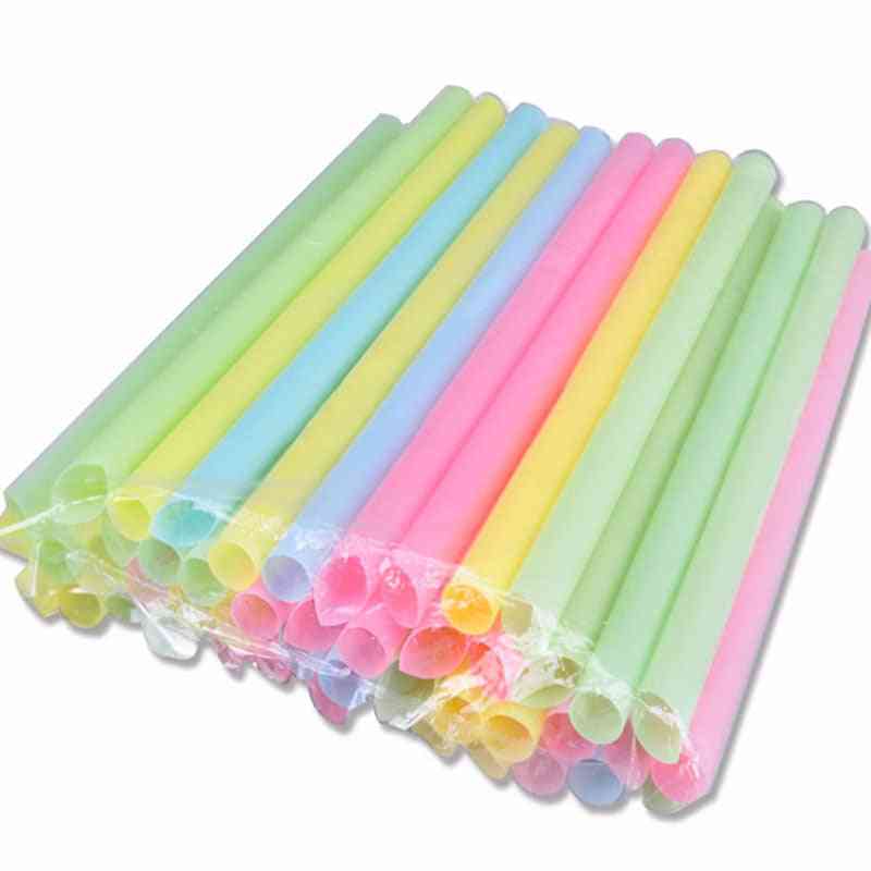 Colorful Large Drinking Straws For Bubble Smoothie