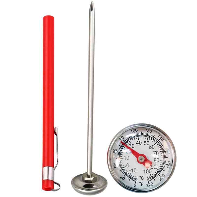 Stainless Steel Soil Thermometer, Stem Read Dial Display 0 To100 Degrees Celsius Range For Ground Compost