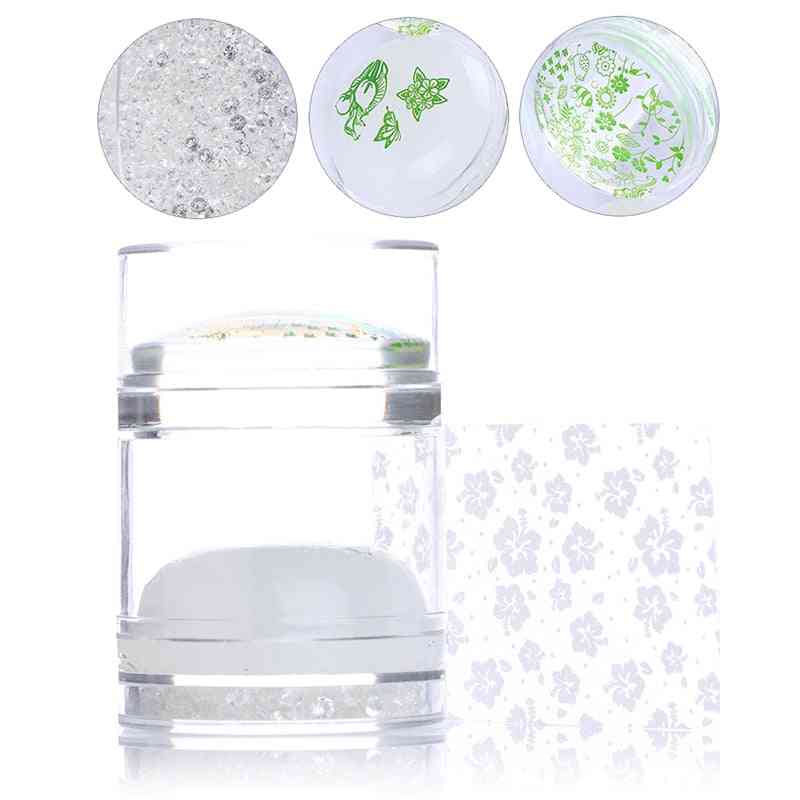 Dual Ended Clear White Jelly Nail Art Stamper -with Silicone