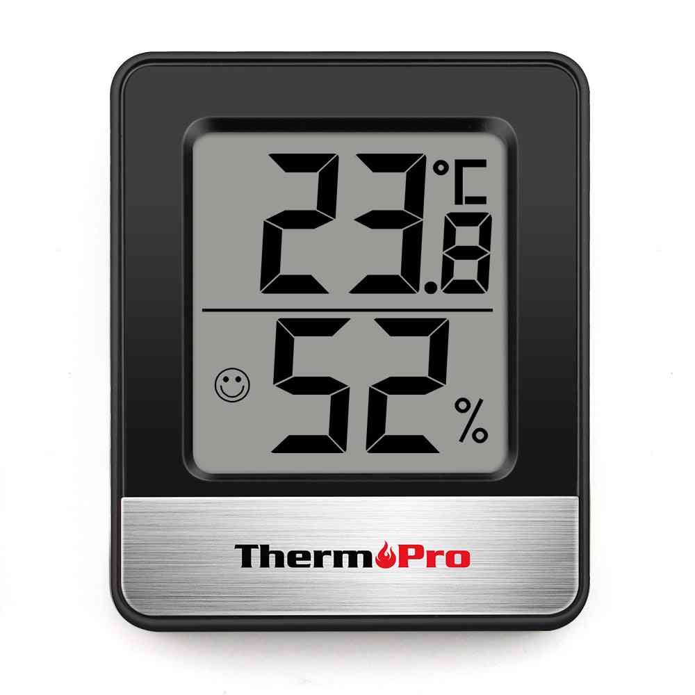 Mini station météo noir, blanc - thermomètre d'ambiance hygromètre | jauge de température - noir