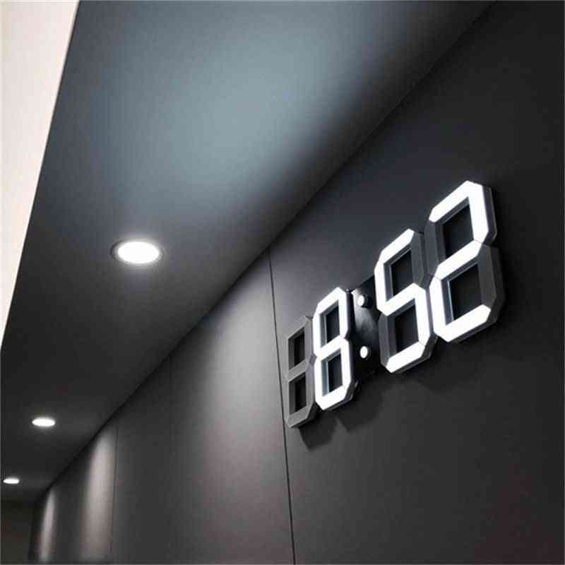 Cyfrowy zegar ścienny LED nowoczesny design Nightlight - niebieski A.