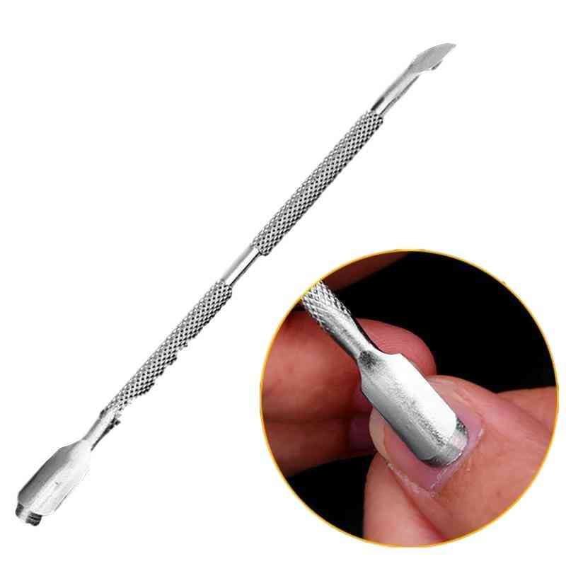 Stainless Steel Cuticle Pusher - Double Head Spoon Remover Tools For Manicure