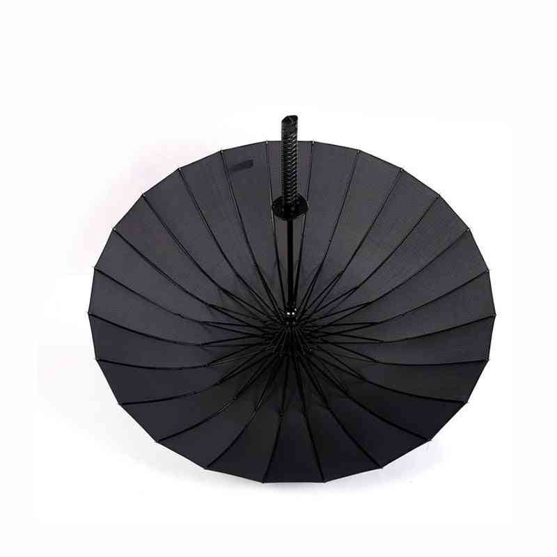 Langt håndtak stor vindtett samurai sverdparaply - solregn rett paraply manuell åpen