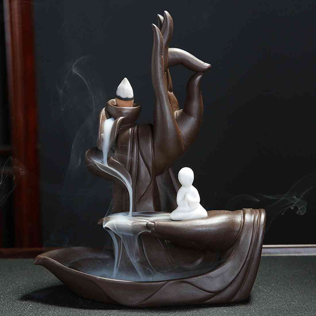 Tathagata buddha керамична горелка за тамян - държач за пръчки от конуси на лотос
