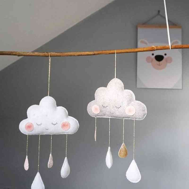 Cute Smiling Clouds Nordic Wind Wall Hanging - Cloud Raindrop