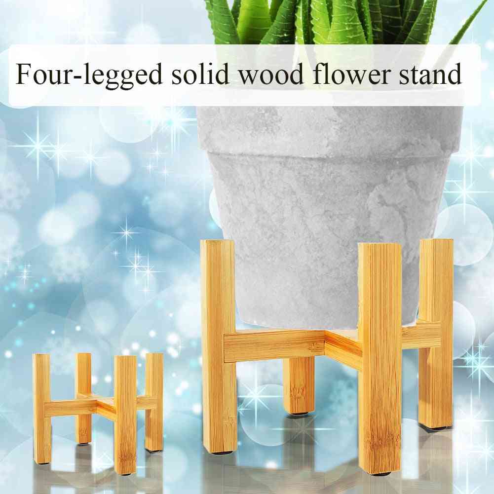 Freistehender Bonsai Balkon Bambus Holz Blumentopfhalter mit Fußpolster - glatte Oberfläche