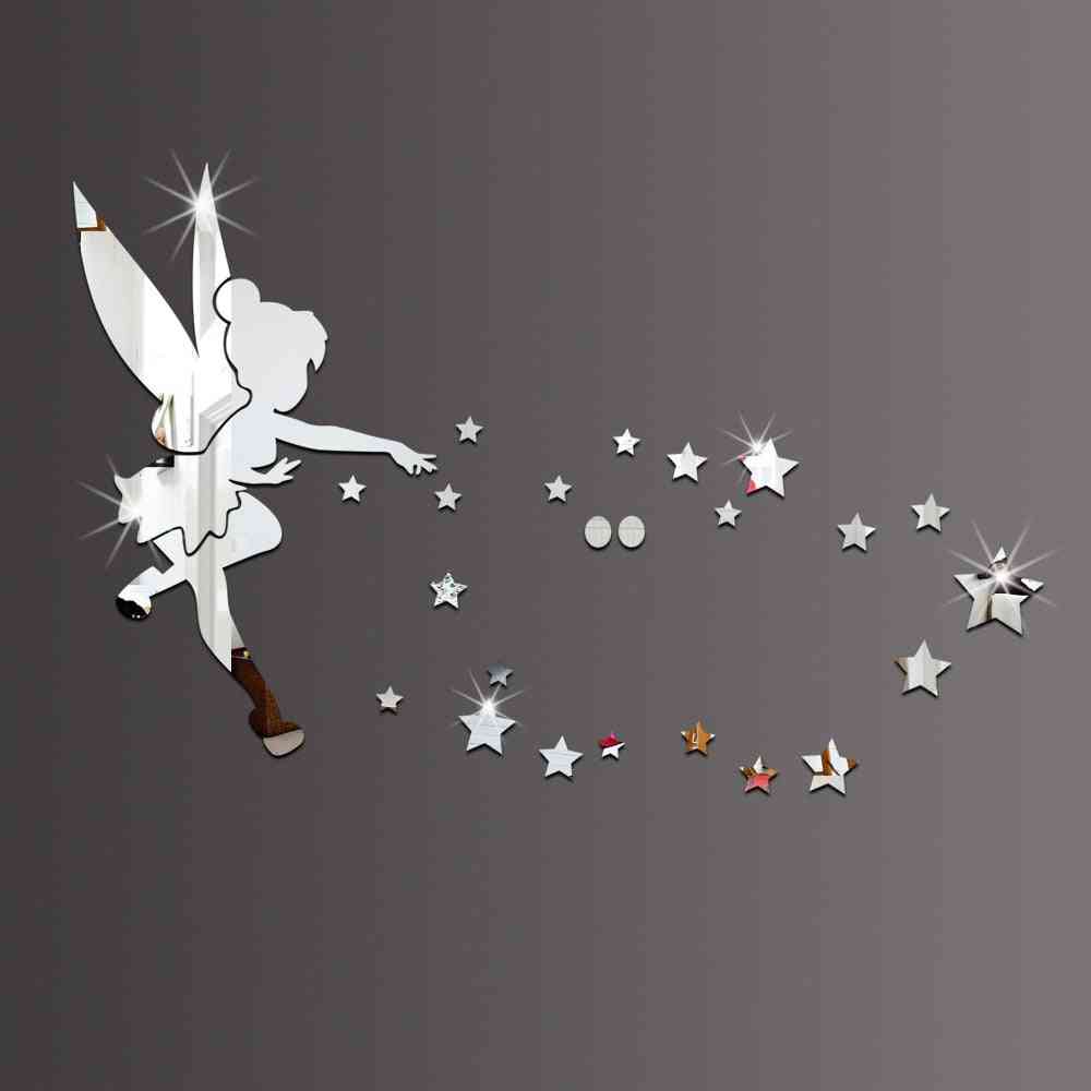 Angel & Stars Acrylic Diy Decorative Mirror 3d Wall Stickers