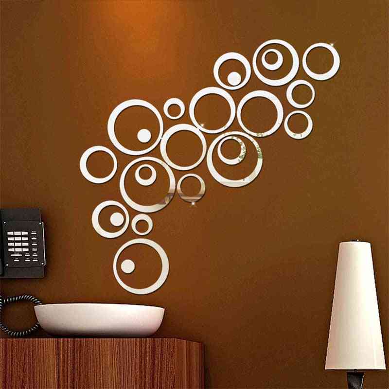 Fashion Delicate 3d Circle Decorative Mirror Sticker - Home Wall Diy Stickers
