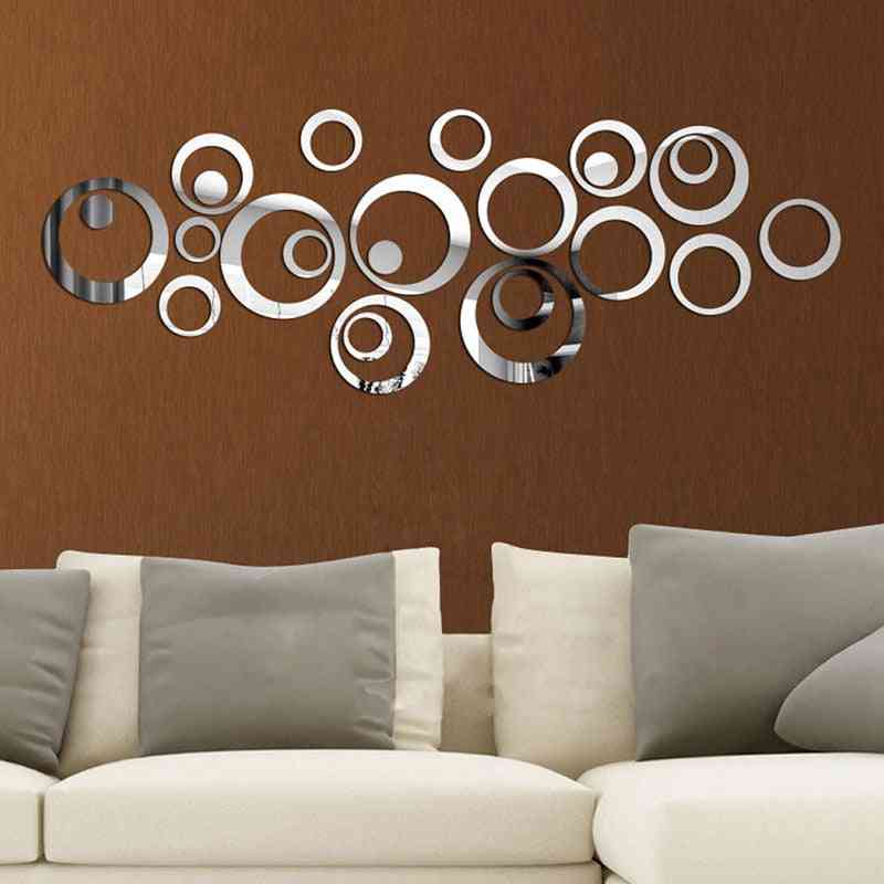 24pcs Mode zarten 3D-Kreis dekorative Spiegel Aufkleber - Home Wand DIY Aufkleber