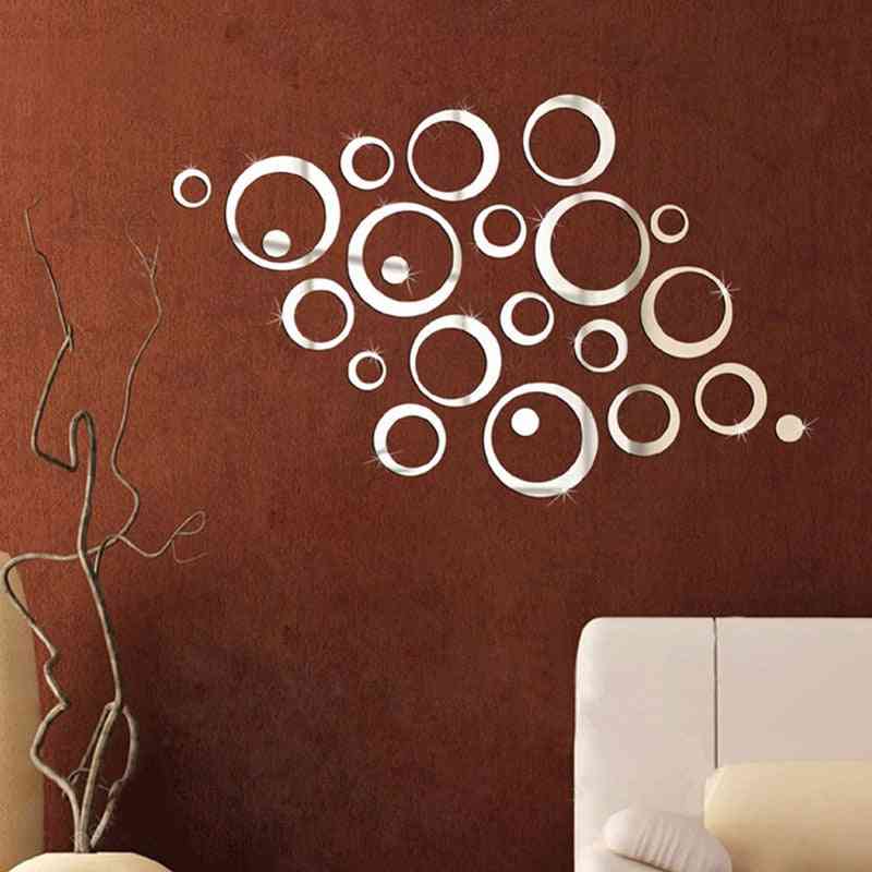 24pcs Mode zarten 3D-Kreis dekorative Spiegel Aufkleber - Home Wand DIY Aufkleber